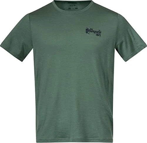 Bergans Graphic Wool Tee Funktionsshirt kurzarm dark jade green/navy blue (Herren)