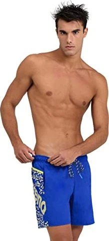 Arena Pro_File Logo Badeshorts neon blue/soft green (Herren)
