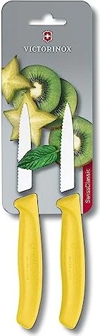Victorinox SwissClassic Gemüsemesser mit Wellenschliff, 8cm gelb