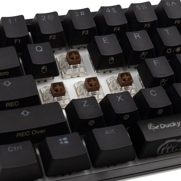 Ducky One 2 Pro Mini, PBT, schwarz, LEDs RGB, Kailh Box BROWN, USB, US