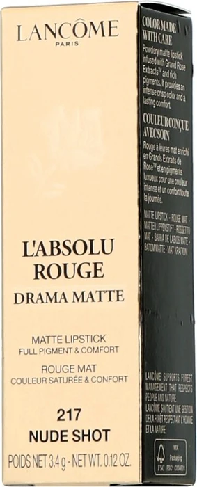Lancôme L'Absolu Rouge Drama Matte Lippenstift 217 nude shot, 3.6g