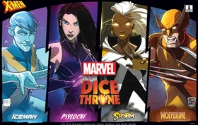 Marvel X-Men Dice Throne Iceman, Psylocke, Storm, Wolverine