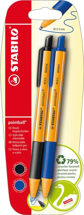 STABILO pointball Kugelschreiber orange, 2er-Set
