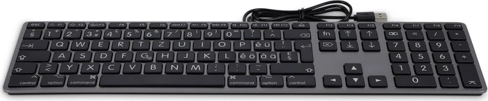 LMP Großschrift Tastatur mit Zahlenblock für Mac, Space Gray, USB, DE