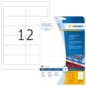 Herma Folienetiketten, 97x42.3mm, wetterfest, weiß, matt, 25 Blatt (300 Etiketten)