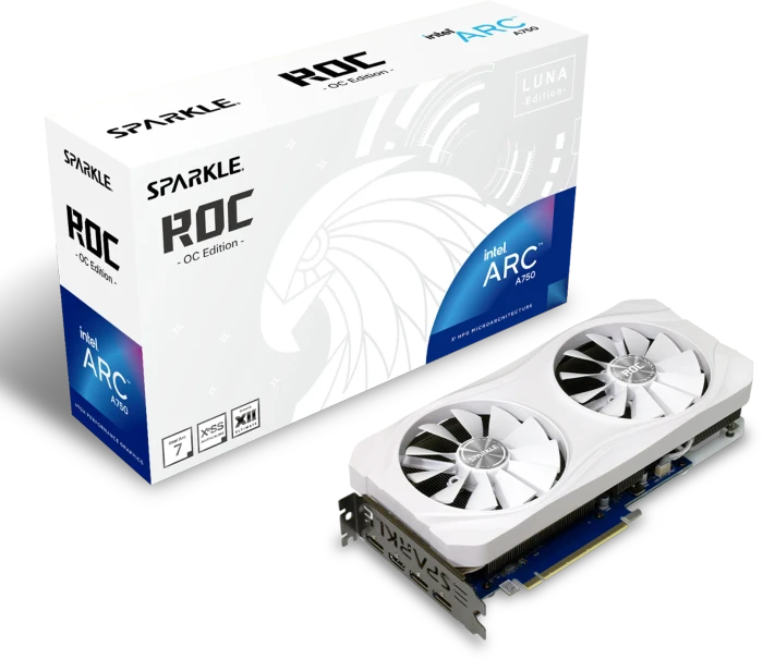 Sparkle Arc A750 ROC LUNA OC Edition, SA750RW-8GOC, 8GB GDDR6, HDMI, 3x DP
