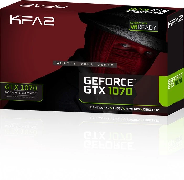 KFA2 GeForce GTX 1070 Virtual Edition, 8GB GDDR5, DVI, HDMI, 3x DP