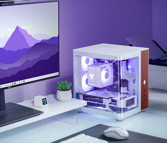 Jonsbo TK-0 White, weiß/braun, Glasfenster, Mini-ITX