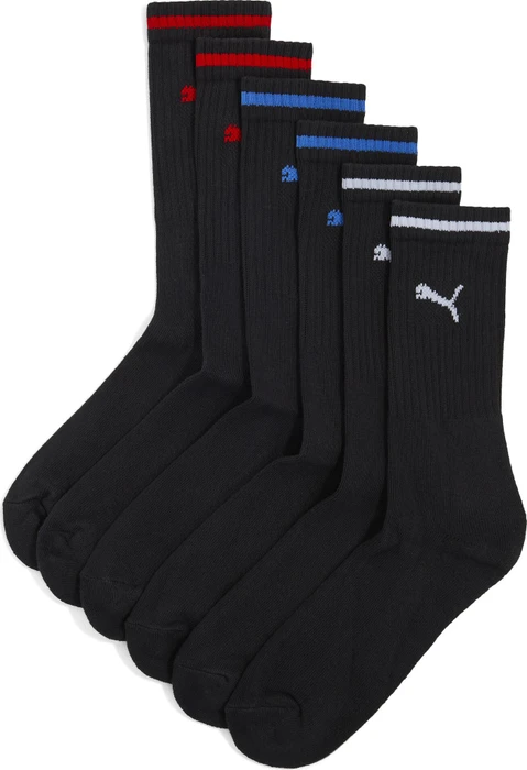 Puma Sport Crew Stripe Socken schwarz, 3 Paare