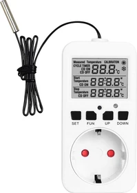 Offgridtec Temperaturregler für Steckdose mit Digitalanzeige und externem Sensor
