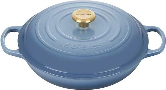 Le Creuset Gourmet-Profitopf Bräter aus Gusseisen rund 30cm 3.5l chambray