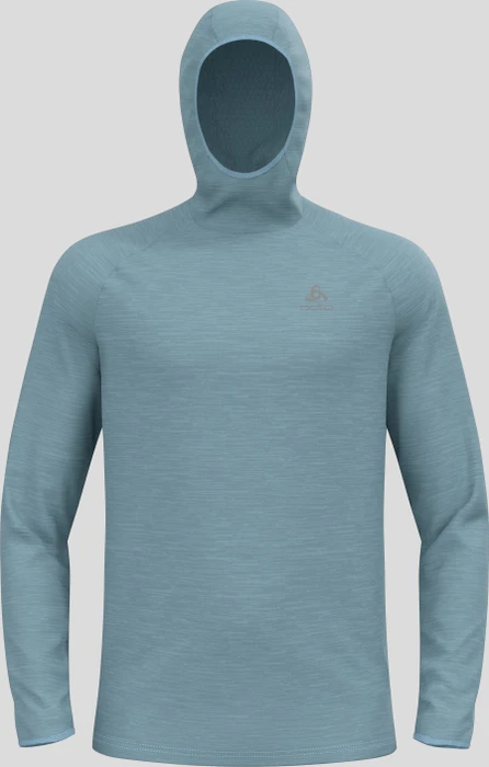 Odlo Run Easy Mid Layer Hoodie Laufshirt langarm provincial blue melange (Herren)