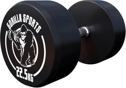 Gorilla Sports Gummi Rund Hantel 22.5kg