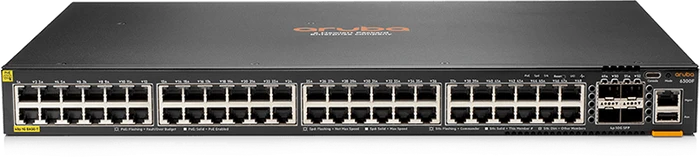 HPE Aruba CX 6300 Series 6300F Rackmount Gigabit Managed Switch, 48x RJ-45, 4x SFP56, 720W PoE+