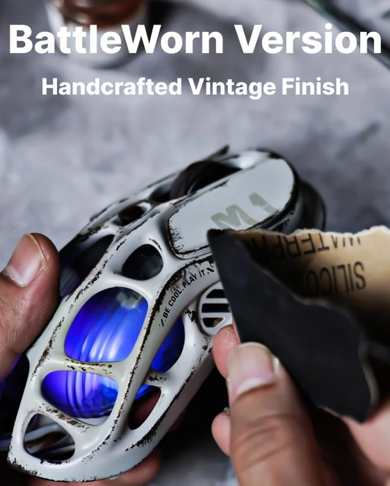 GravaStar Mercury M1 Pro Wireless Gaming Mouse, Battle Worn Edition Silver Mist, USB/Bluetooth