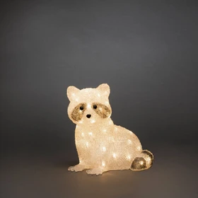 Konstsmide Acryl Figur Waschbär sitzend LED 48x warmweiß