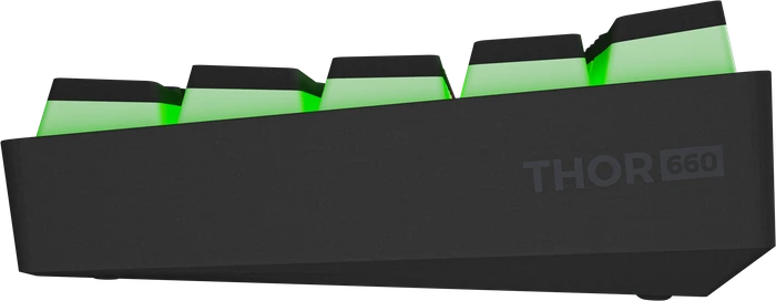 Genesis Thor 660 Wireless, PBT, schwarz, LEDs RGB, Gateron RED, USB/Bluetooth, US
