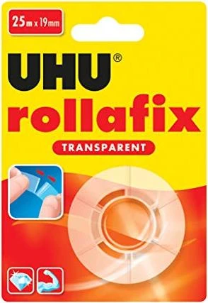 UHU rollafix Transparent transparent, Klebestreifen, 19mm/25m, 1 Stück