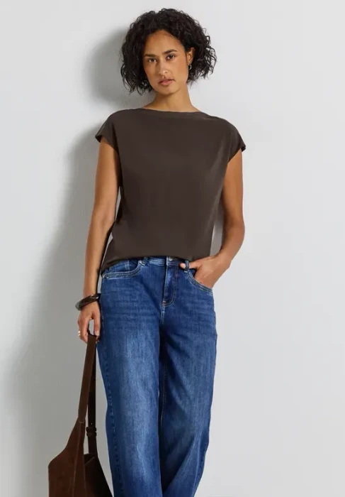 Street One U-Boot mit Rippdetail T-Shirt kurzarm (Damen)