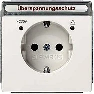 Siemens DELTA style Schuko-Steckdose mit Überspannungsschutz, titanweiß