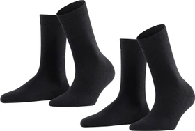 Falke Softmerino Socken schwarz, 2 Paare (Damen)