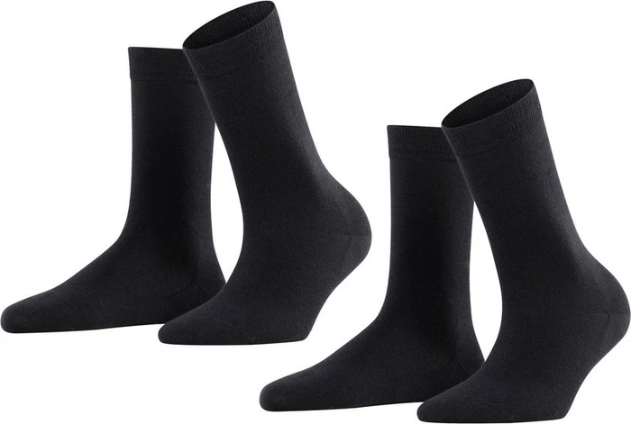 Falke Softmerino Socken schwarz, 2 Paare (Damen)