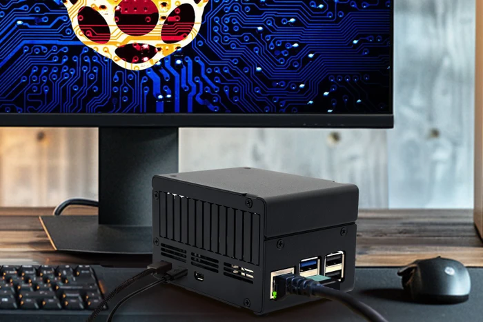 KKSB Gehäuse für Raspberry Pi 5, Platz für Raspberry Pi HATs/Add-on Boards/Kühler, schwarz