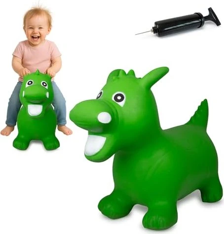 Jamara Hüpftier Drache grün mit Pumpe