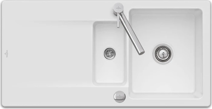 Villeroy & Boch Siluet 60 R Einbau Becken reversibel mit Ablauffernbedienung snow white