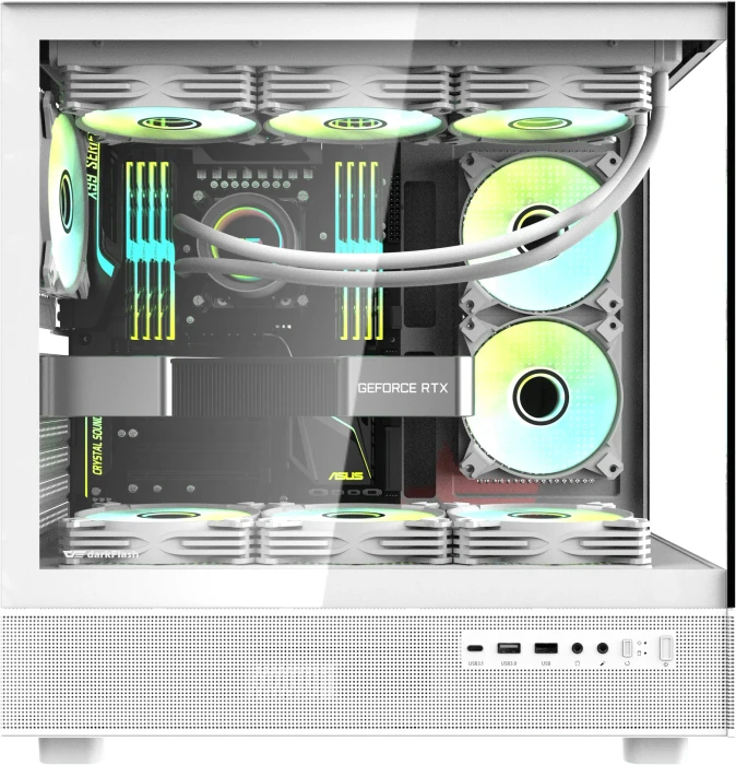 DarkFlash DPX90 White, Glasfenster