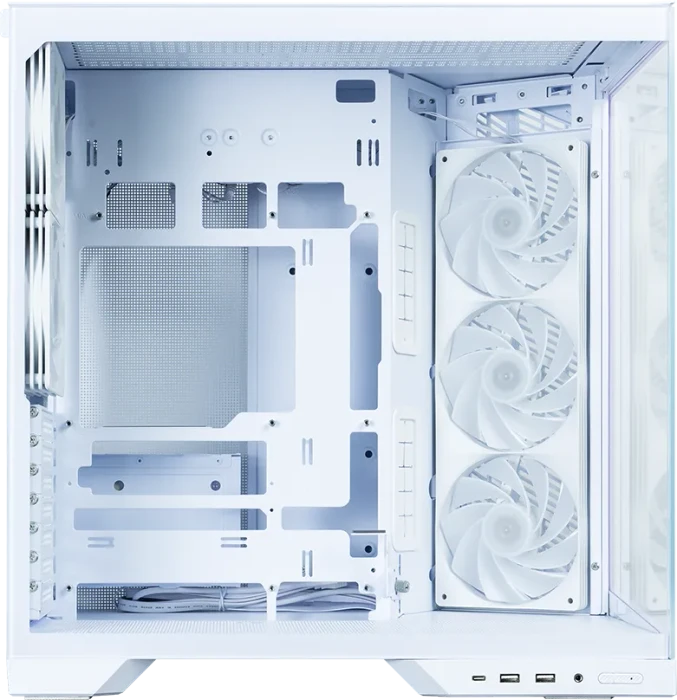 Zalman D50 White, weiß, Glasfenster