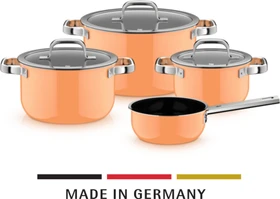WMF Fusiontec Mineral Pro Kochtopf-Set papaya orange, 4-tlg.