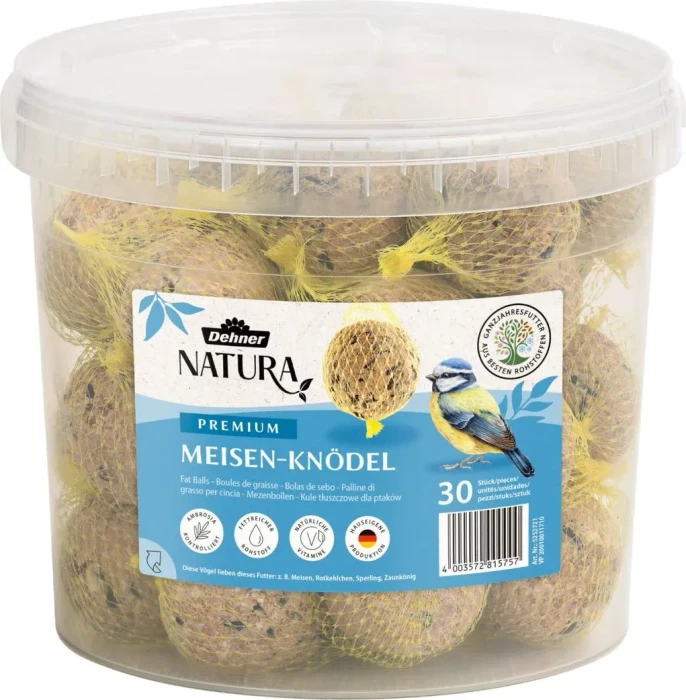 Dehner Natura Premium Wildvogelfutter, Meisenknödel im Netz, 2.7kg, 30 Stück (5252721)