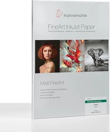 Hahnemühle Digital Matt FineArt Photo Rag Ultra Smooth Fotopapier matt weiß, A3, 305g/m², 25 Blatt