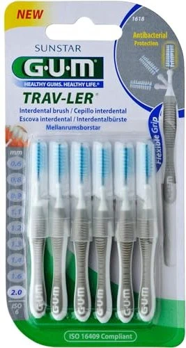 Sunstar Gum TRAV-LER Interdentalbürste Kerzenform 2.0mm grau, 6 Stück