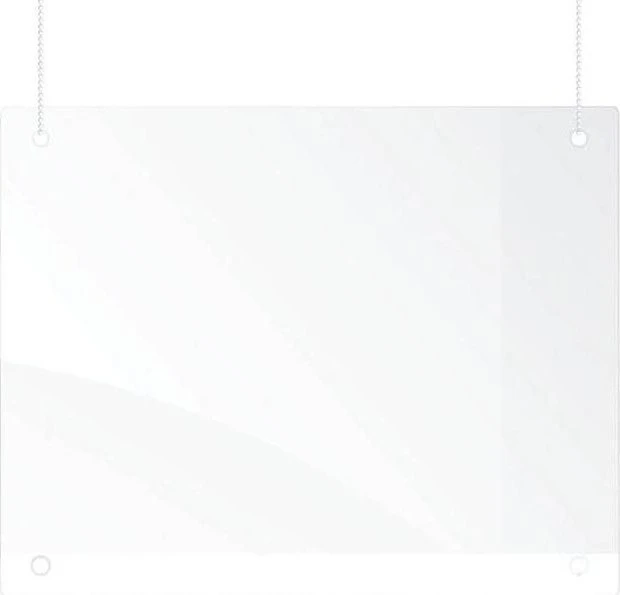 Franken Hygieneschutz Trennwand Schutzschild zur Deckenmontage, transparent, 80x65cm (SPA6580)