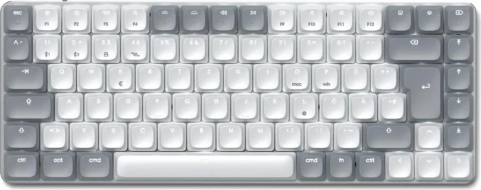 Satechi SM1 Slim Mechanical Backlit BT Keyboard, Light, weiß/grau, low-profile BROWN Switches, USB/Bluetooth, DE