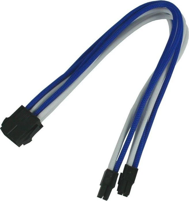 Nanoxia 8-Pin EPS Verlängerung 30cm, single blau/weiß