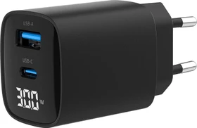 Gembird USB-Schnellladegerät mit 2 Anschlüssen 30W LCD schwarz