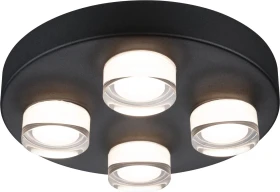 Paulmann Kame LED Deckenleuchte 4.2W 4-flammig schwarz
