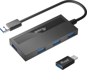Equip 4 Port USB 3.0 Hub und Adapter für USB-C, USB-A/USB-C 3.0 [Stecker] (128956)