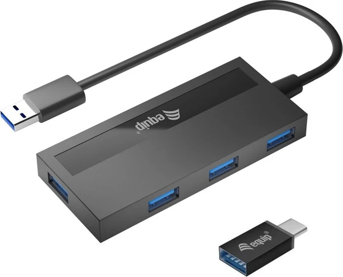 Equip 4 Port USB 3.0 Hub und Adapter für USB-C, USB-A/USB-C 3.0 [Stecker]