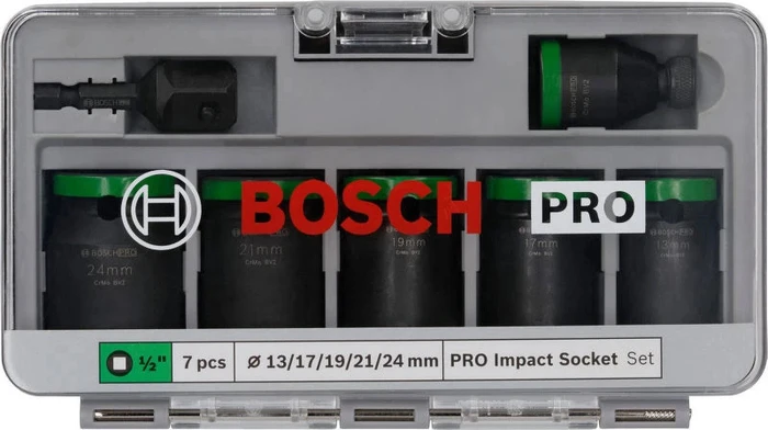 Bosch Professional PRO Impact Steckschlüsselsatz inkl. Werkzeugbox, 3-tlg.