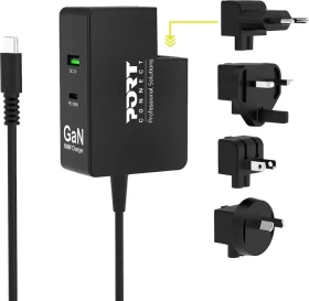 Port Designs International Wall Charger GaN USB-C & USB-A 100W schwarz