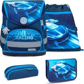 Belmil Compact Racing Blue Neon Schultaschen-Set, 4-tlg.
