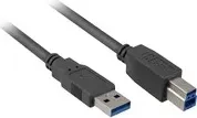 Sharkoon USB-A 3.0 auf USB-B 3.0 Adapterkabel, 1m, schwarz