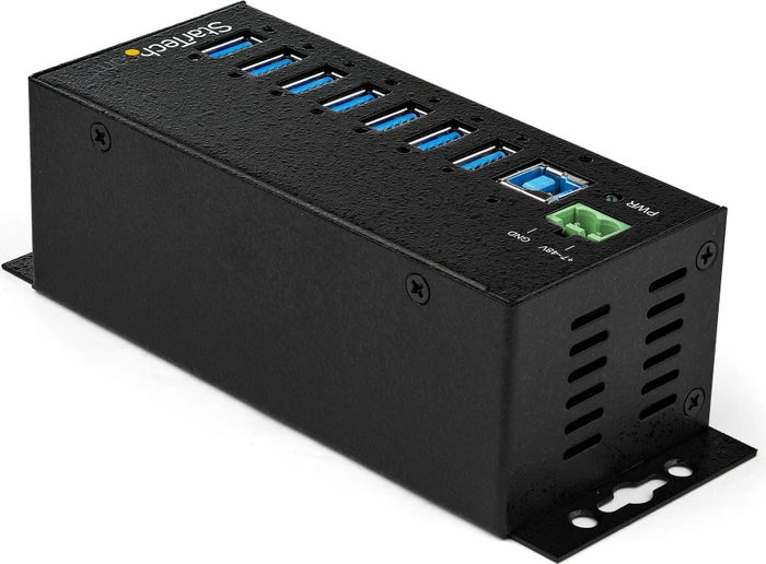 StarTech Industrial Railmount USB-Hub, 7x USB-A 3.0, USB-B 3.0 [Buchse]