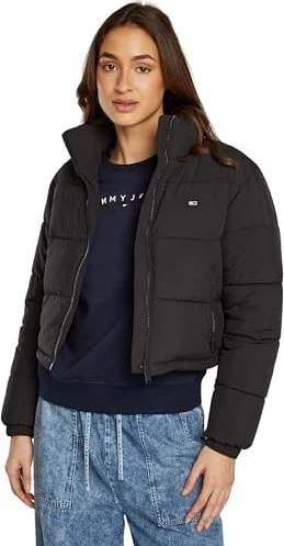 Tommy Hilfiger Cropped Essential Puffer Jacke schwarz (Damen)