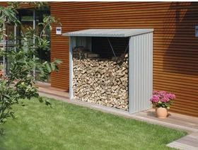 Biohort WoodStock 230 Kaminholzregal 229x102x199cm silber-metallic