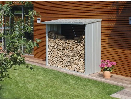 Biohort WoodStock 230 Kaminholzregal 229x102x199cm silber-metallic